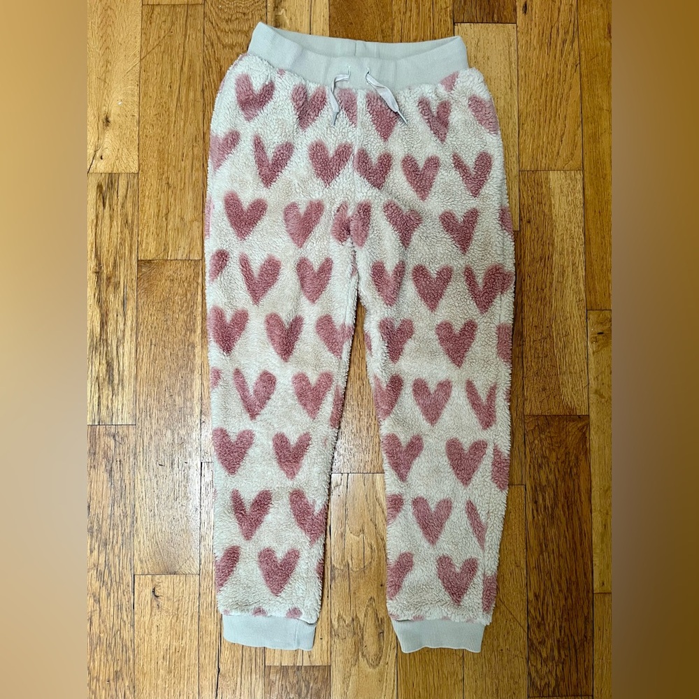 HANNA ANDERSSON girls fleece heart pants. Size 8.